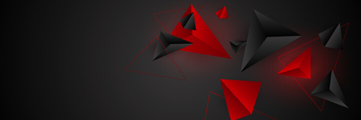 modern black and red abstract banner. high contrast red and black stripes. abstract tech graphic ban