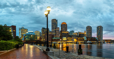 Canvas Print - Boston cityscape at night