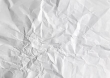 Crumpled White Paper Texture Background Overlay For Art And Design