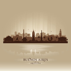 Fototapete - Buenos Aires Argentina city skyline vector silhouette