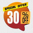 30 percent discount sign icon. Sale symbol. Special offer label