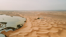 Calm Lakes In Dry Desert