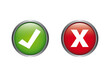 Green check mark and red cross in b button on transparent background