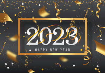 2023 New Year. 2023 Happy New Year greeting card. 2023 Happy New Year background.