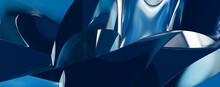 Abstract Blue Waves Background, Happy Mood, 3d Render, 3d Illustration