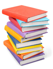 Wall Mural - stack of books isolated on background.