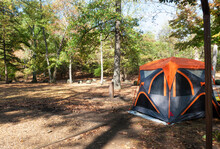 Tent In A Wooded Camping Area