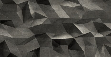Fototapete - white grey abstract background of triangles low poly