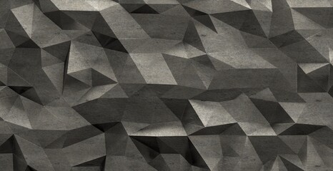 Fototapete - white grey abstract background of triangles low poly