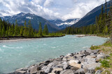 Fototapeta Natura - Teal turquoise Kootenay River in British Columbia Canada