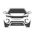 SUV auto silhouette front side isolated
