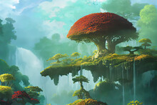Ghibli Style Floating Island 