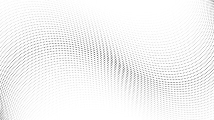 Wall Mural - halftone wave lines background. abstract dotted stripes texture. warped and curved lines wallpaper. 