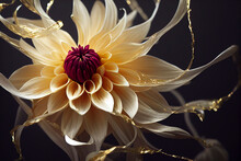 Illustration Of A Dahlia, Beautiful Image Of A Flower