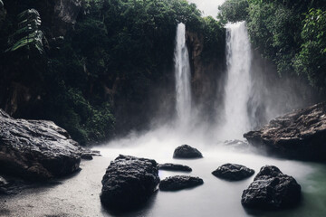 Canvas Print - waterfall and rocks