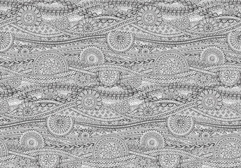 Wall Mural - A collection of zentangle seamless patterns, made from doodle shapes, flowers, and lace lines. Designed easy to use, tileable, and editable great for background, branding, and print projects.