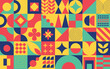 © Stock Ninja Studio - Colorful Abstract NEO Geometric Backgrounds. Geometric Seamless Pattern in NEO GEO Design Style.