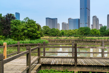 Lakeside modern office building in China