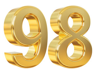 3d number 98 gold