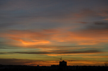 Wall Mural - sunset over the city