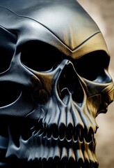 3d illustration of a fantasy human skull as a concept of science fiction
