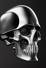 Wall Mural - 3D illustration of a fantasy human skull as a concept of science fiction