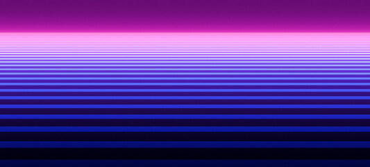 Wall Mural - Horizontal neon pink blue abstract straight bands or lines, virtual background, digital technology, science or data concept, futuristic retro visualization 3D render illustration