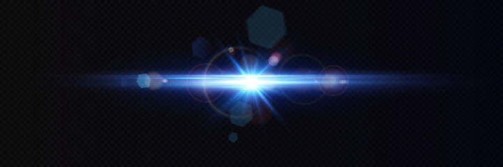 Glow effect. Blue glowing particles, stars. Vector illustration.