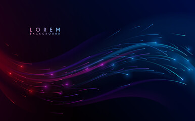 Wall Mural - simple color patricle motion wave background