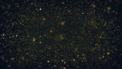 Wall Mural - particles floating in fluid space background/ 4k animation of an abstract backgroud with floating pa