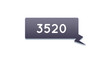 Illustration of 3520 numbers in gray speech bubble on white background, copy space