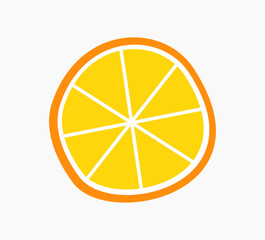 Wall Mural - Orange slice doodle style icon.