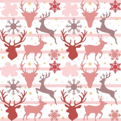 Wall Mural - Christmas seamless pattern vector pink color
