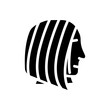 bob cut hairstyle female glyph icon vector. bob cut hairstyle female sign. isolated symbol illustration
