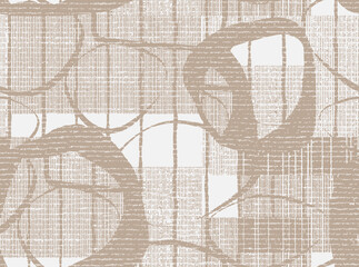 Wall Mural - linen sand beige cream colors geometric lines, stripes, sketch modern contemporary art watercolor pa