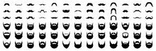 Mustache And Beard Big Set Vector Icons