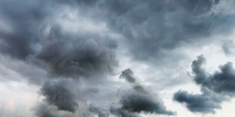Naklejka na meble Danger dusk clouds full storm sky before to be raining. 
Dramatic sky background.