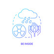 © IMG visuals icons - Be inside blue gradient concept icon. Contamination emergency. Survive during nuclear attack abstract idea thin line illustration. Isolated outline drawing. Myriad Pro-Bold font used