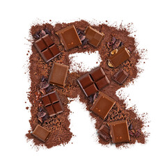 Wall Mural - Letter R made of chocolate