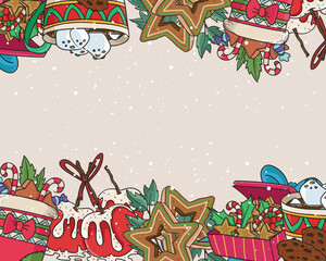 Poster - Christmas food design for background template
