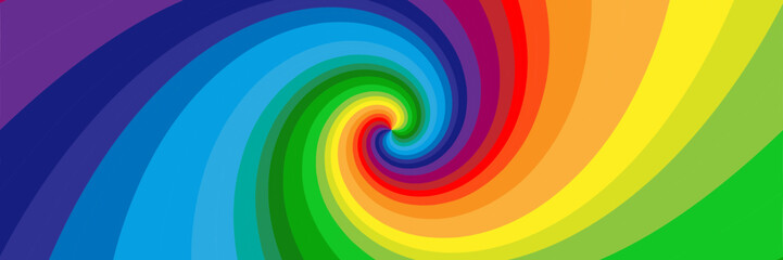 Canvas Print - Background with rainbow colored spiral