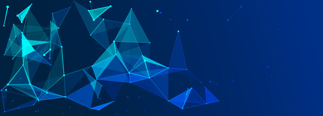 Wall Mural - colored polygonal space. connection dots and lines structure. triangular futuristic business wallpap