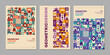 © Léo - Modern posters design layout with abstract vector geometric colorful shapes. City pattern design for prints and covers.