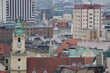 View from Bratislava castle to city centre and to Tower of Old Town Hall in Bratislava, Slovakia