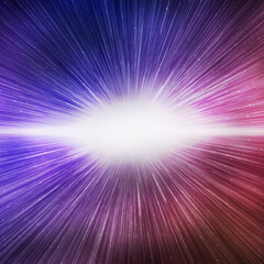 Wall Mural - big bang effect on bright red and blue galaxy sky, square background