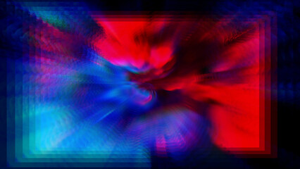 Canvas Print - abstract animation of watercolor between two colors are diffusing into water on the dark background 