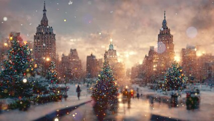 new york christmas ultra-realistic 3d