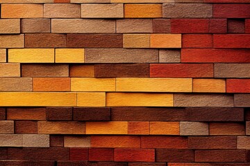 Canvas Print - a close up of a brick wall with different colors, a pattern made of many different colored bricks. Generative AI