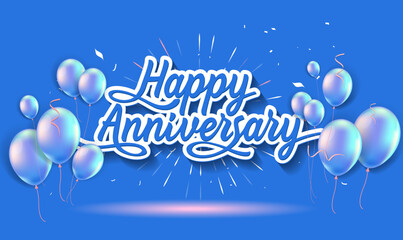 Wall Mural - Happy Anniversary banner design. anniversary celebration vector