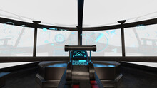space cockpit in captain view